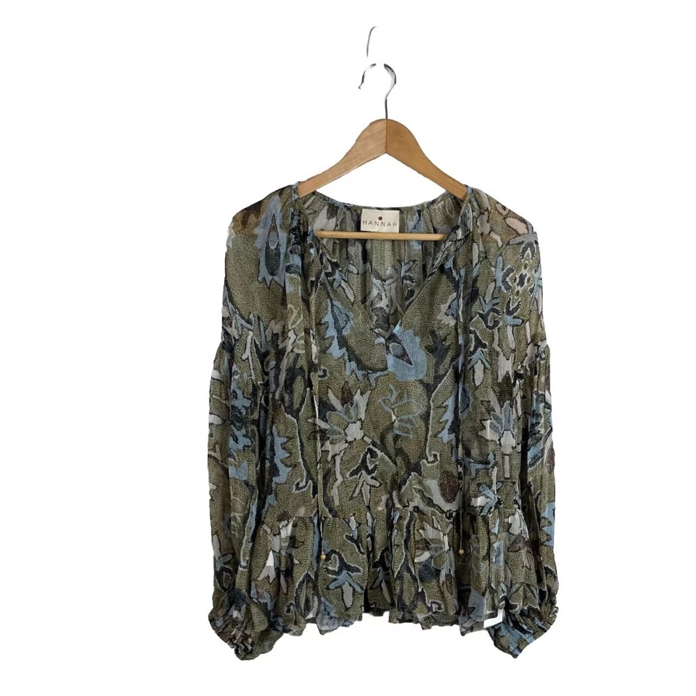 Hannah Artwear Top Blouse Floral Print 0